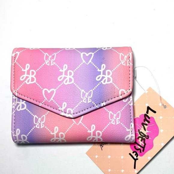 Luv Betsey Johnson Pink Purple Ombré Bag Wallet - Picture 3 of 6